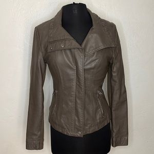 RD Style StitchFix Brown Faux Leather Jacket with Relaxed Sides (SP)